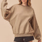 Aemi + Co Exposed Seam Round Neck Drop Shoulder Sweatshirt - DAVERRI FASHIONS