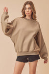 Aemi + Co Exposed Seam Round Neck Drop Shoulder Sweatshirt - DAVERRI FASHIONS