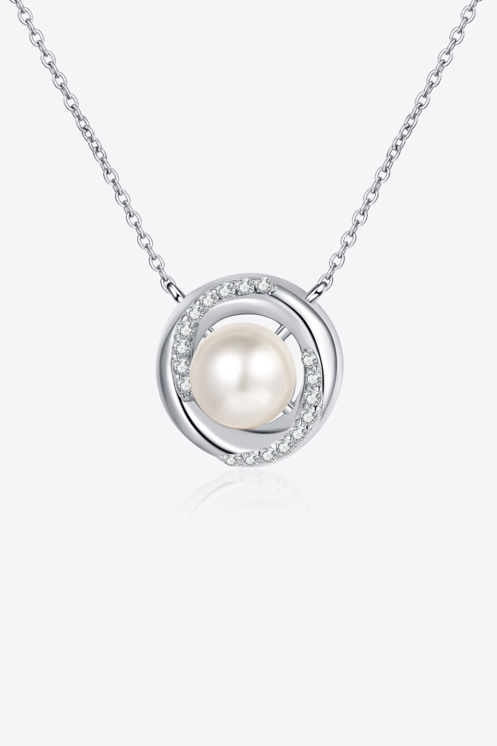 Silver One Size Moissanite Pearl Rhodium-Plated Necklace | Necklaces Daverri Fashions