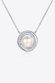 Silver One Size Moissanite Pearl Rhodium-Plated Necklace | Necklaces Daverri Fashions