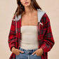 BiBi Brushed Plaid Hooded Jacket - DAVERRI FASHIONS
