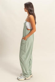 HYFVE Relaxed Fit Mineral Washed Overalls with Pockets | Daverri Fashions
