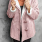 Full Size Cozy Sherpa Lined Toggle Coat with Hood Plus Size - DAVERRI FASHIONS
