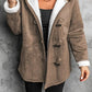 Full Size Cozy Sherpa Lined Toggle Coat with Hood Plus Size - DAVERRI FASHIONS