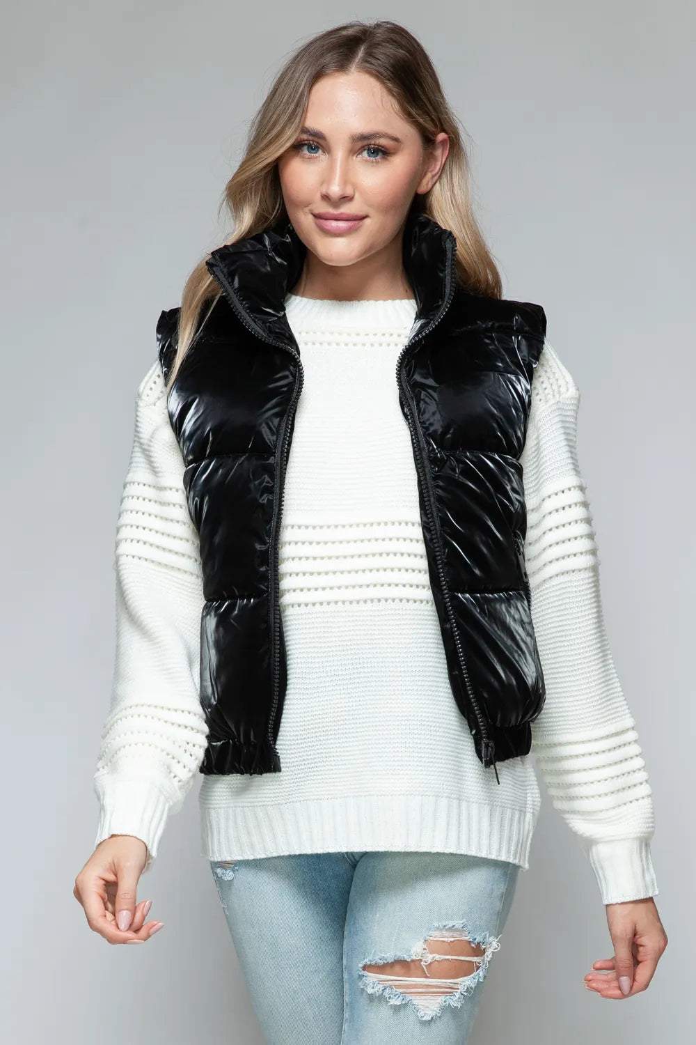 Black Snobbish Fine Fur Lining Quilted Vest | Vest Jackets Daverri Fashions