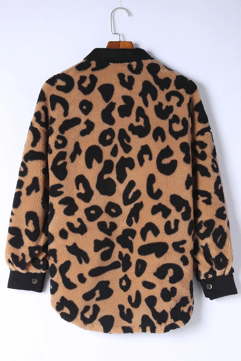 Leopard Button Up Long Sleeve Jacket | Jackets Daverri Fashions