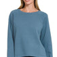Zenana Fleece Raglan Round-Neck Sweatshirt - DAVERRI FASHIONS