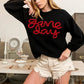 BiBi Game Day Metallic Letter Sweater - DAVERRI FASHIONS