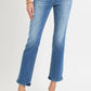 RISEN Full Size Mid Rise Ankle Straight Jeans with Pockets - DAVERRI FASHIONS