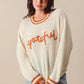 SO ME Thanksgiving Grateful Lettering Stitch Sweater Sweaters