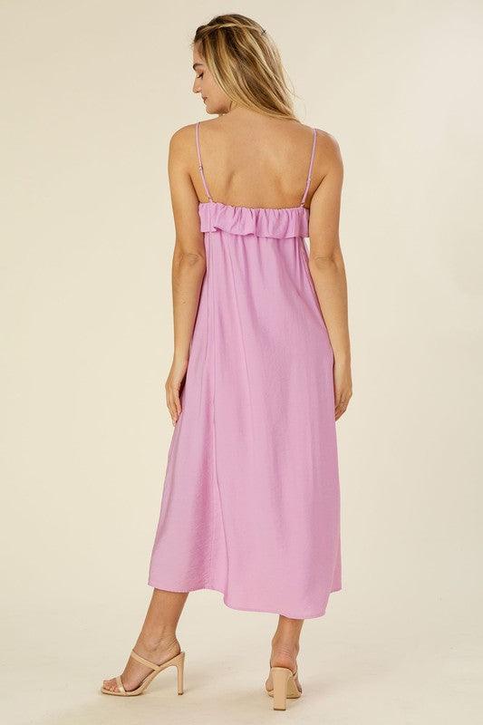 Women's Lavender Maxi Dress with Ruffles Maxi Dresses