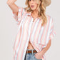 SAGE+FIG Multi Stripe Button Down Short Sleeve Shirt