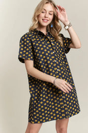 ADORA Floral Button-Up Mini Denim Dress | Mini Dresses Daverri Fashions