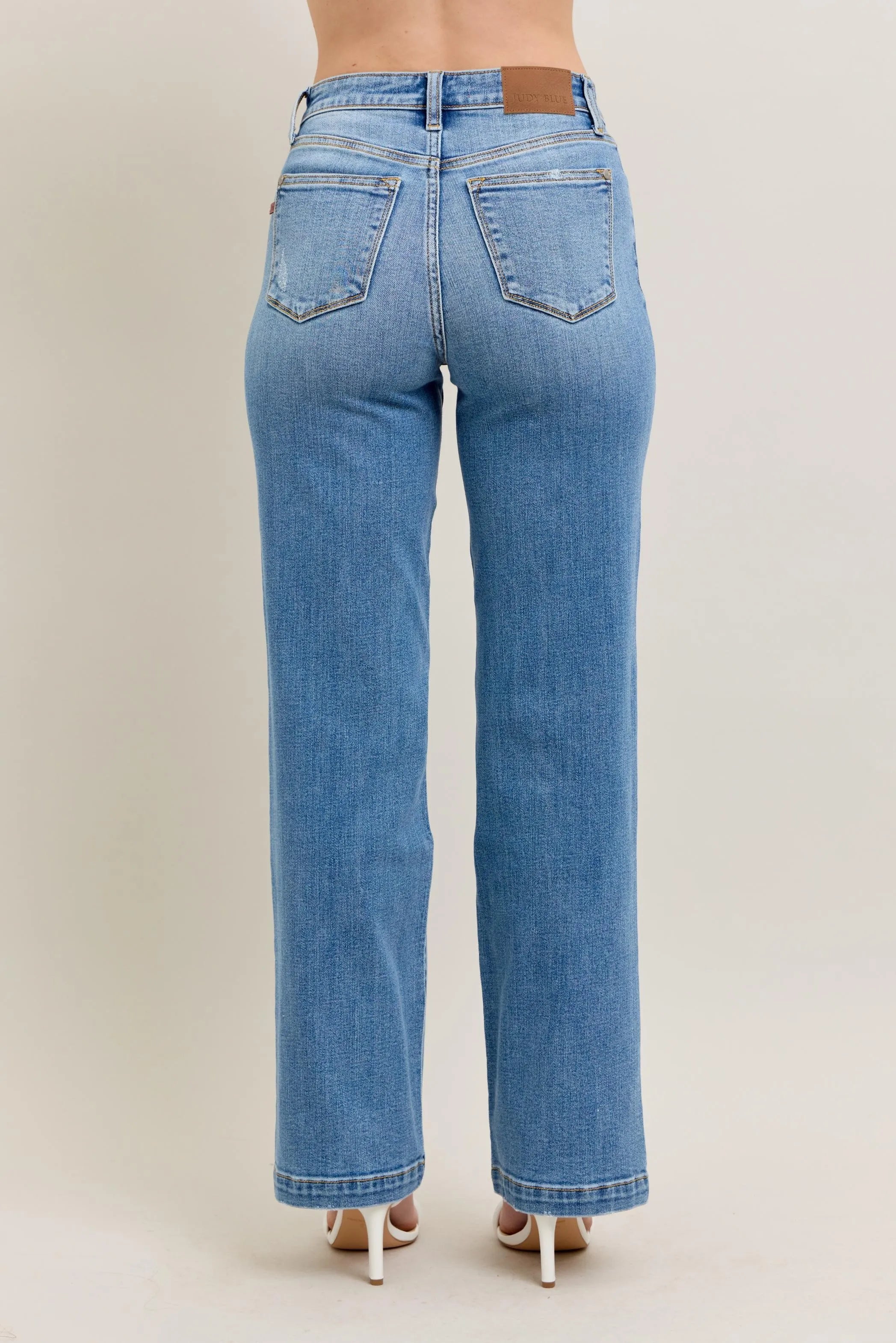 Judy Blue Full Size High Waist Straight Jeans Plus Size | Jeans Daverri Fashions