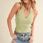 Aemi + Co Ribbed Halter Neck Cami