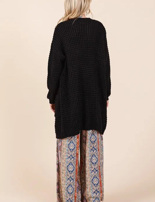Mittoshop Open Front Long Sleeve Longline Cardigan | Cardigans Daverri Fashions