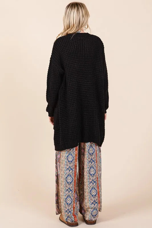 Mittoshop Open Front Long Sleeve Longline Cardigan | Cardigans Daverri Fashions