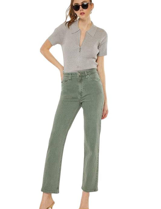 Kancan Olive Ultra High Rise Straight Jeans Jeans