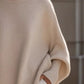 Cream-colored oversized batwing sleeve knit sweater for women