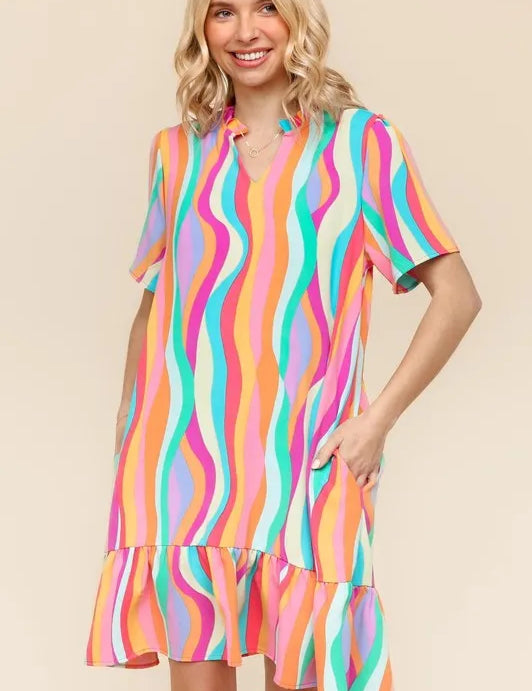 Haptics Tiered Woven Ruffle Hem Dress | Knee Length Dresses Daverri Fashions