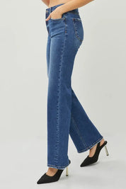 RISEN High Rise Straight Jeans | Daverri Fashions