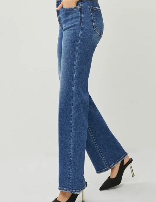 RISEN High Rise Straight Jeans | Daverri Fashions