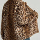 Leopard Button Up Faux Fur Jacket - DAVERRI FASHIONS