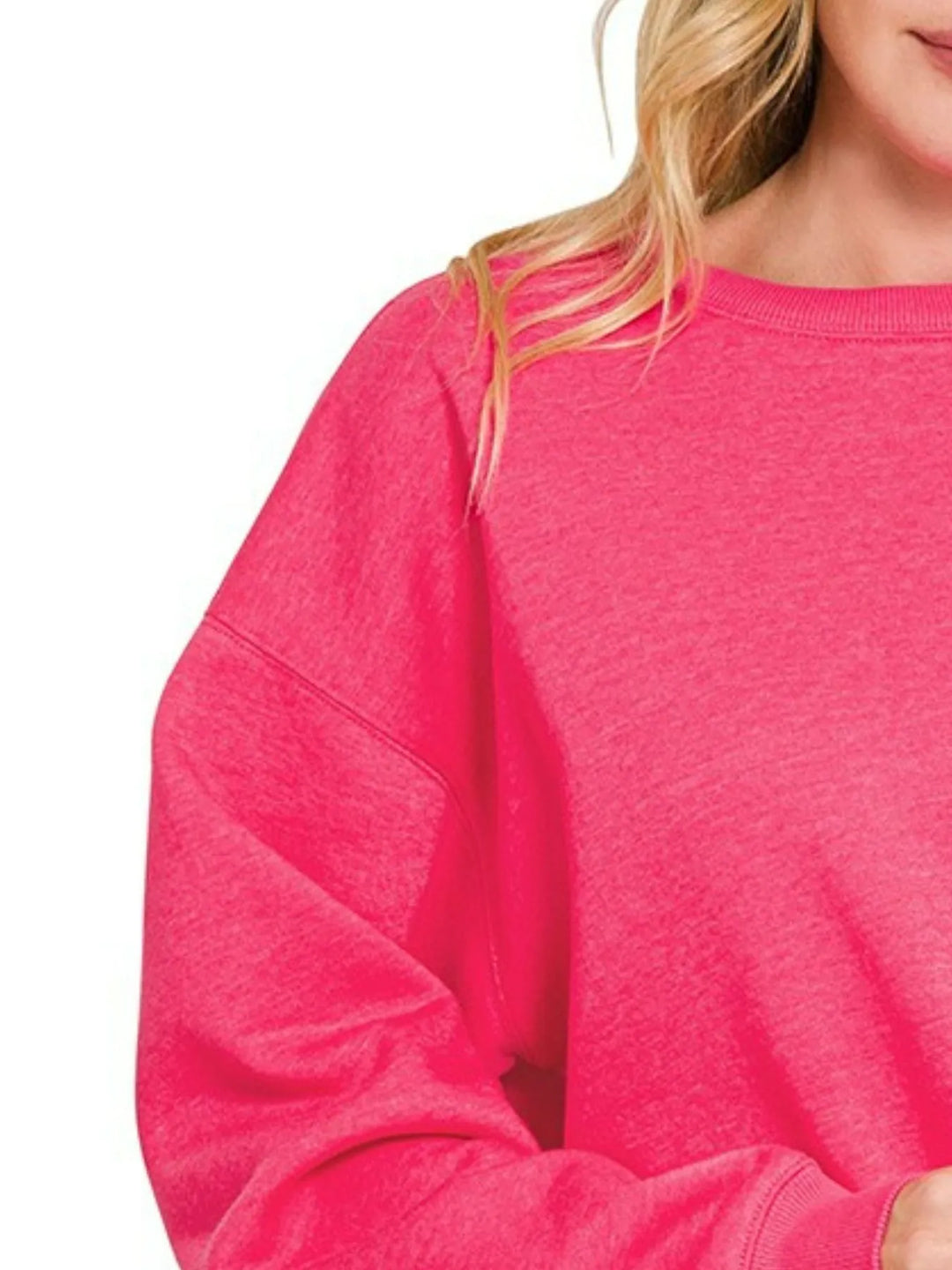 Zenana Fleece Crewneck Long Sleeve Sweatshirt Sweatshirts