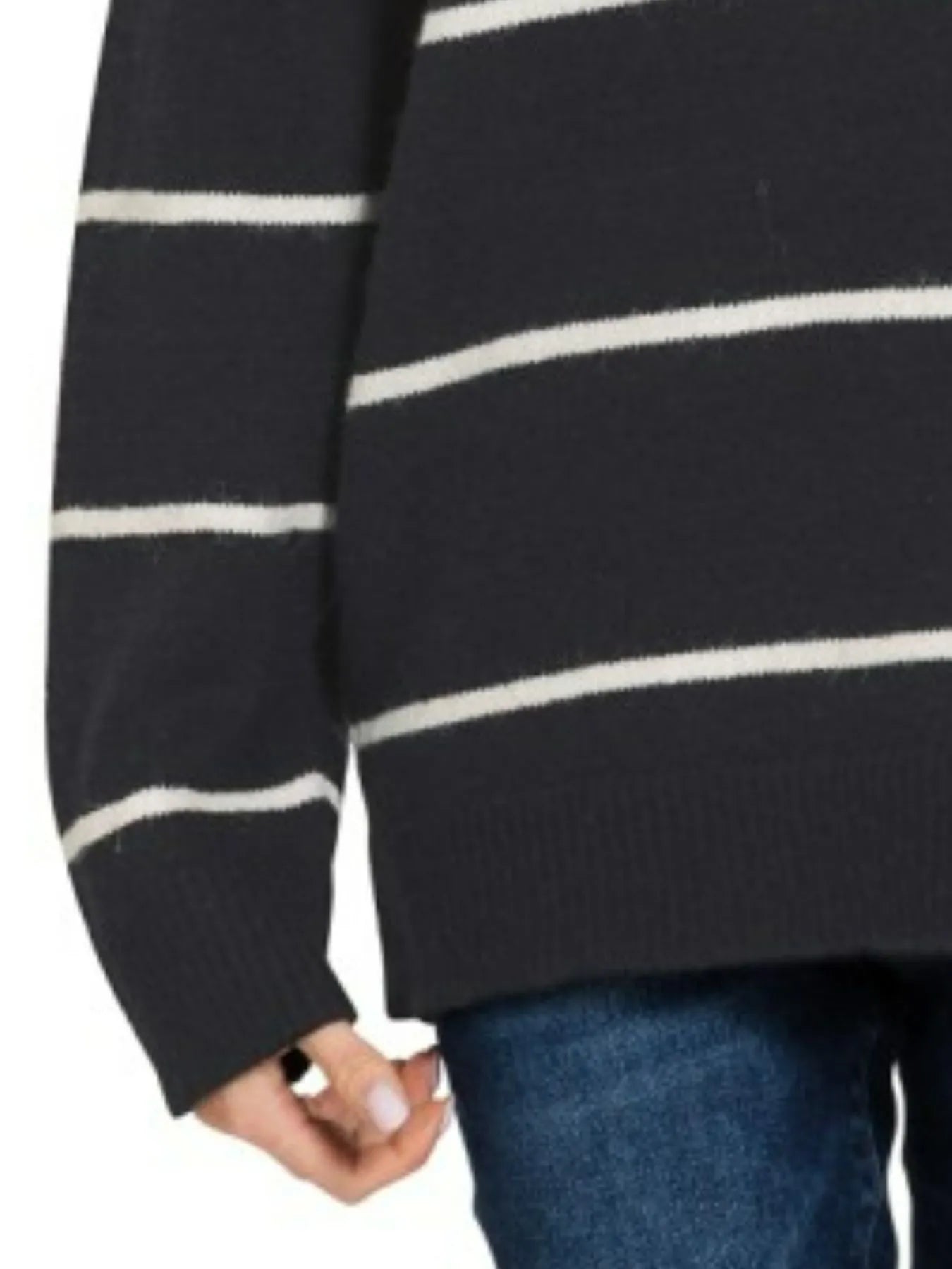 Zenana Round Neck Stripe Sweater Sweaters