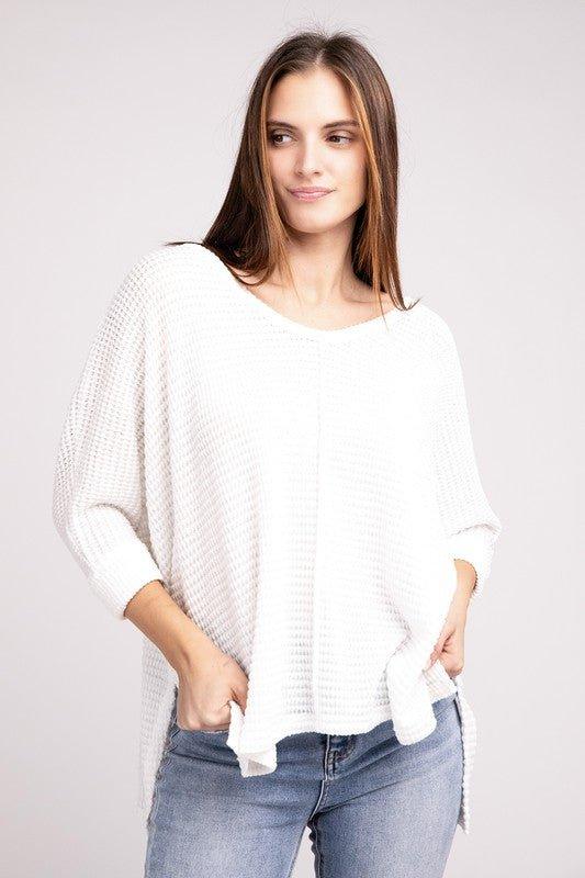 Zenana 3/4 Sleeve Hi-Low Top Shirts & Tops