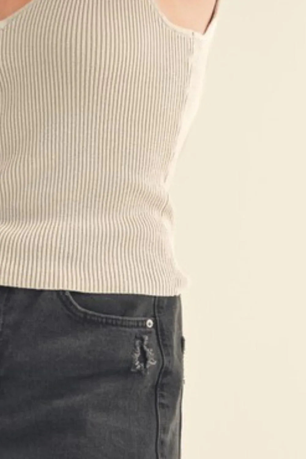 Aemi + Co Ribbed Wide Strap Knit Tank - DAVERRI FASHIONS