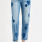 RISEN Full Size Mid Rise Fit-boyfriend Heart Shade Jeans Plus Size LIGHT Jeans