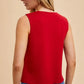Annie Wear Metal Button Detail Crop Sweater Vest