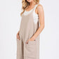 Mittoshop Scoop Neck Spaghetti Strap Overalls with Pockets