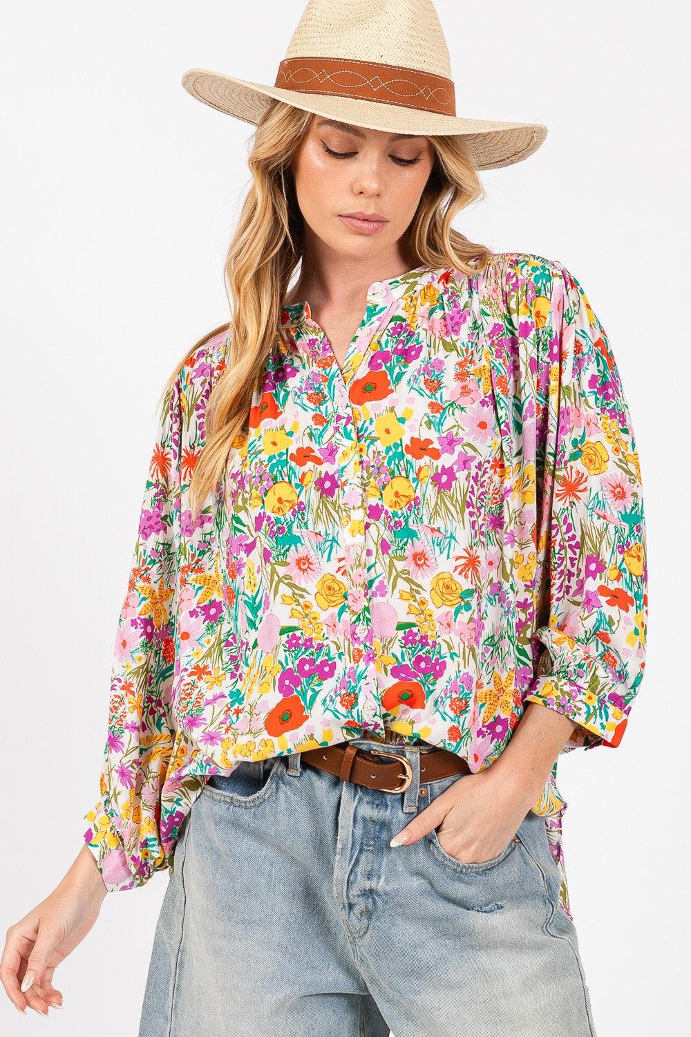SAGE + FIG Button Down Floral Shirt Shirts