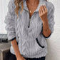 Cozy Sherpa Half Zip Sweatshirt - DAVERRI FASHIONS