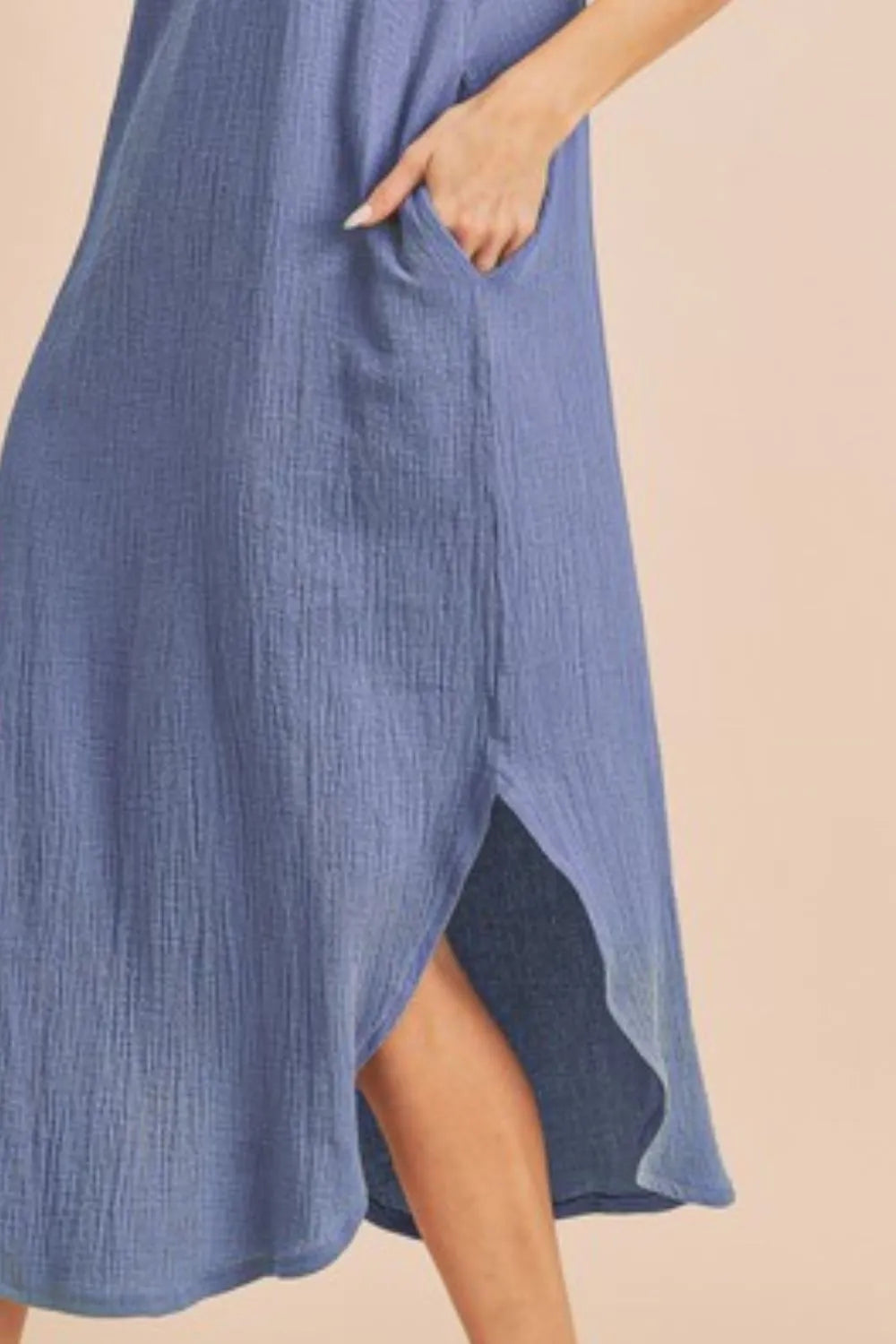 Aemi + Co Round Neck Midi Tank Dress with Pockets | Daverri Fashions