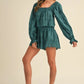 MABLE Embroidered Scalloped Lace Top and Short Set Outfit Sets