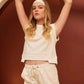 Mittoshop French Terry Crew Neck Top and Shorts Set Shorts Sets