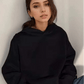 Hyfve Black Drop Shoulder Front Pocket Hoodie Tops