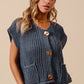 SO ME Big Metal Button Front Sweater Vest Sweater Vests