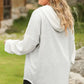 Daverri Fashions Plus Size Button Up Drawstring Long Sleeve Hoodie - DAVERRI FASHIONS