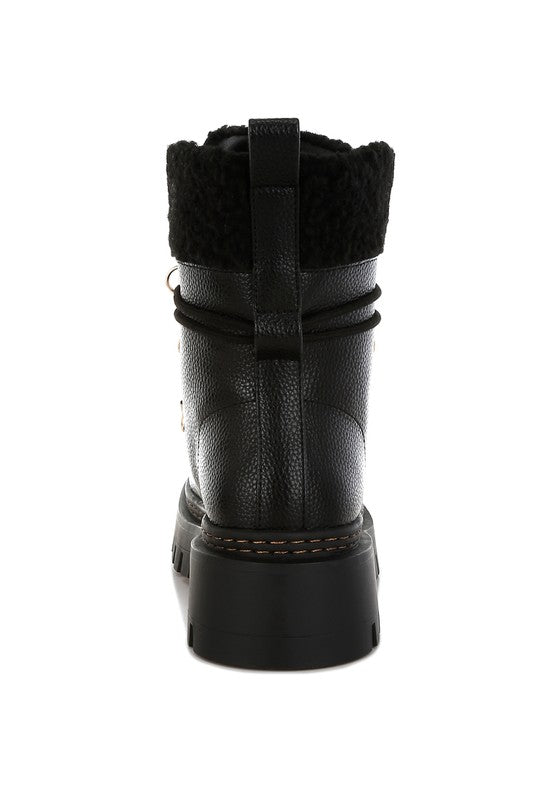 Omul Fleece & Faux Leather Boots | Boots Daverri Fashions