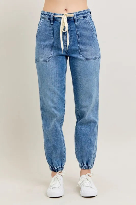 Judy Blue Full Size High Waist Denim Jogger MD Jeans