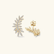 Moissanite 925 Sterling Silver Leaf Shape Stud Earrings | Sterling Silver Earrings Daverri Fashions
