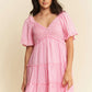 Davi & Dani Jacquard Checker Smocking Tiered Dress Mini Dresses