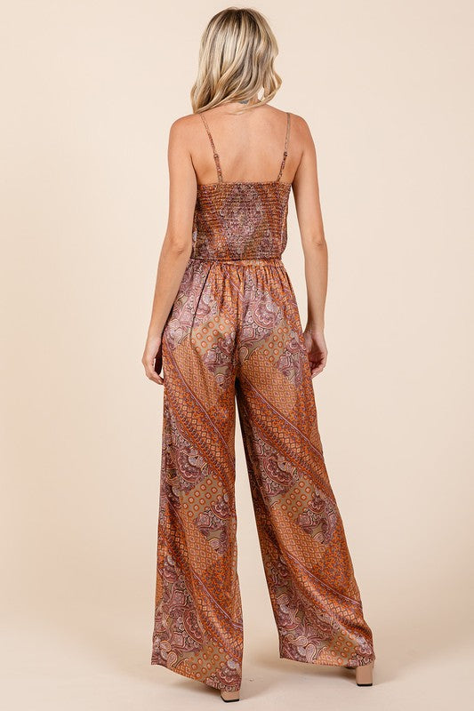 Mittoshop Paisley Patchwork Print Satin Wide Leg Pants