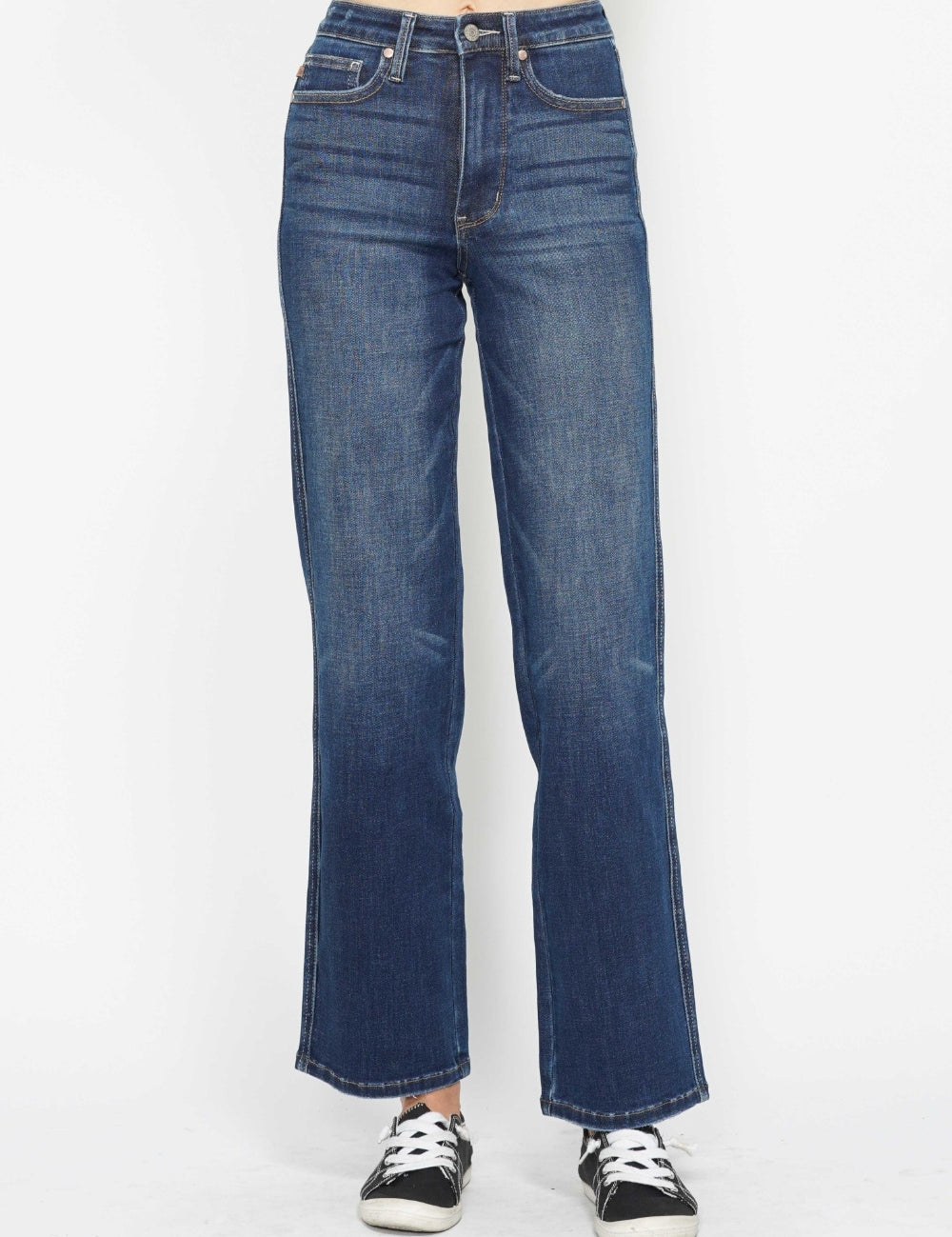 Dark Judy Blue Full Size High Waist Tummy Control Jeans | Daverri Fashions