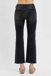 RISEN Tummy Control Mid Rise Crop Straight Jeans