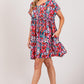 SAGE + FIG Floral Button Down Short Sleeve Mini Dress Mini Dresses